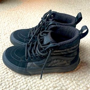 Kids black high top vans - size 1
